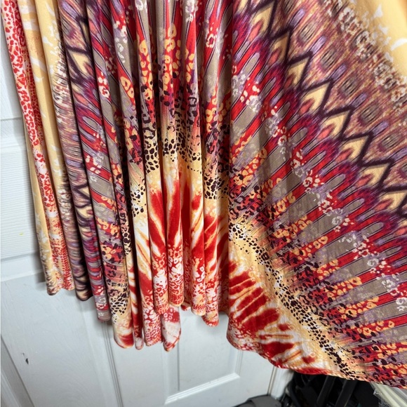 SOMA Keyhole Scarf Hem Midi Dress Women's XS Multicolor Stretch Cutout Boat Neck - Picture 7 of 8